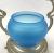 Victorian Pickle Cruet With Robins Egg Blue Satin Glass Liner