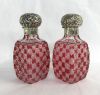 Victorian Scent Bottles with Sterling Silver Tops, circa 1890