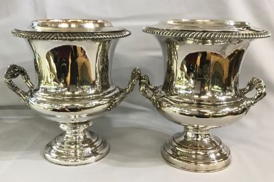 Victorian Sheffield Plate Assembled Pair of Champagne Coolers