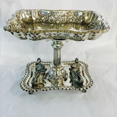Victorian Silver Plated James Deakin & Sons Swan Centrepiece