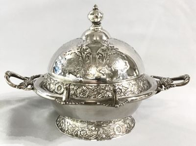Victorian Silver Plate Butter Dish