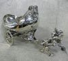 Victorian Silver Plate Centrepiece of a Pixie Hauling a Two-Wheel Cart