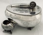 Victorian Silver Plate Figural Tobacco Humidor