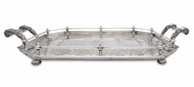 Victorian Silver Plate Gallery Tea Tray