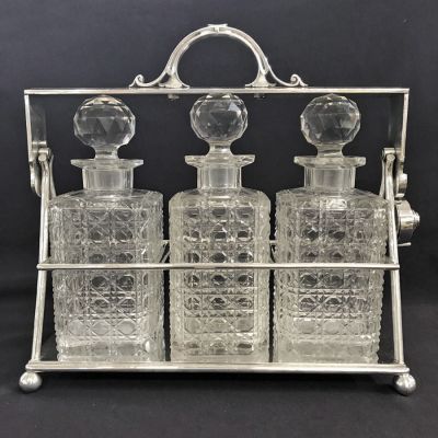 Victorian Silver Plate Tantalus Stand