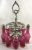Victorian Silver Plate & Cranberry 5 Bottle Cruet Set
