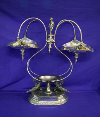 Victorian Sphinx Silver Plate Centrepiece