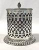 Victorian Sterling Silver And Cobalt Blue Glass Lined Jam Pot