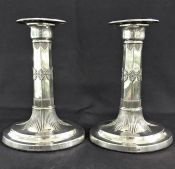 Victorian Sterling Silver Candlesticks With Removable Bobeches