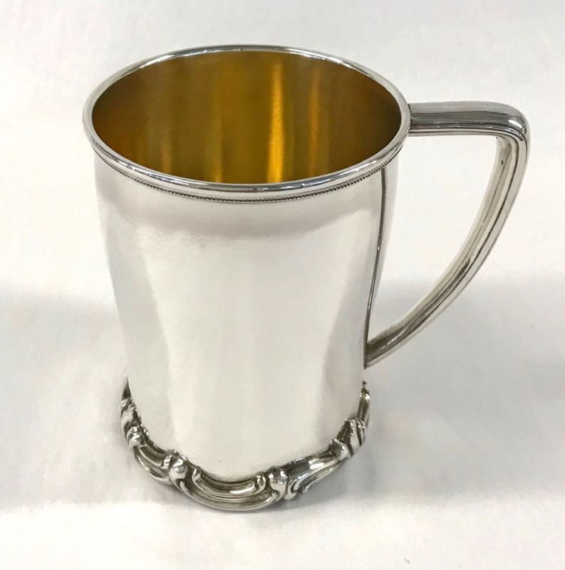 Victorian Sterling Silver Christening Cup Original Gilded Interior