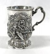 Victorian Sterling Silver Figural Christening Cup