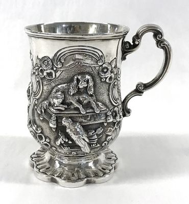 Victorian Sterling Silver Figural Christening Cup
