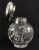 Victorian Sterling Silver & Crystal Inkwell & Stand