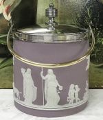 Victorian Wedgwood Jasperware Lavender Biscuit Barrel