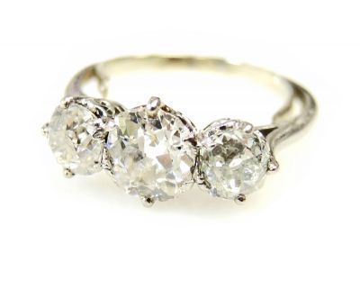 Vintage 3 Diamond Engagement Ring