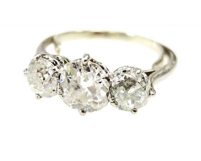 Vintage 3 Diamond Engagement Ring