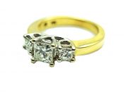 Vintage 3 Princess Diamond Ring