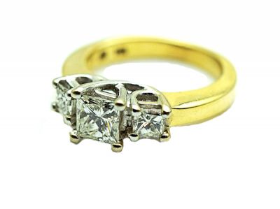 Vintage 3 Princess Diamond Ring