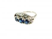 Vintage 3 Sapphire and Diamond Ring