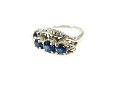 Vintage 3 Sapphire and Diamond Ring