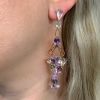 Vintage Amethyst and Quartz Drop Earrings