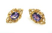 Vintage Amethyst Filigree Earrings