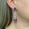 Vintage Amethyst and Diamond Drop Earrings