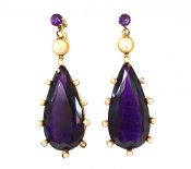 Vintage Amethyst and Pearl Earrings