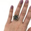 Vintage Aquamarine Diamond Seed Pearl Ring