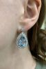 Vintage 14.02ct Aquamarine and Diamond Drop Earrings in 18kt White Gold
