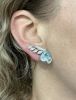 Vintage 14.34ct Aquamarine and Diamond Platinum Earrings