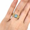 Vintage Aquamarine and Diamond Ring