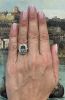 Vintage 3.18ct Aquamarine and Diamond Engagement Ring in 14k White Gold