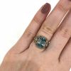 Vintage Aquamarine and Diamond Engagement Ring