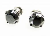 Vintage Black Diamond Stud Earrings