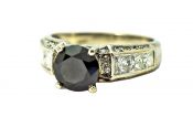 Vintage Black Diamond and Diamond Ring