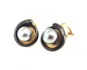 Vintage Black Pearl Earrings
