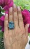 Vintage 40.47ct Blue Topaz and Diamond 18kt Ring
