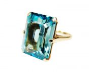 Vintage Blue Zircon Solitaire Ring
