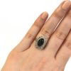 Vintage Cabochon Sapphire and Diamond Ring