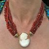 Vintage Cameo and Carnelian Necklace