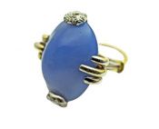Vintage Chalcedony and Diamond Ring