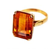 Vintage Citrine Solitaire Ring