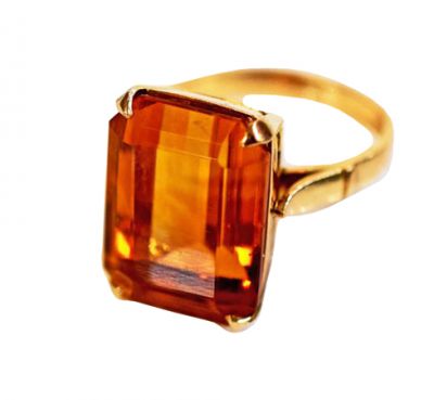 Vintage Citrine Solitaire Ring