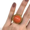Vintage Coral Solitaire Ring