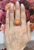 Vintage 19.55ct Coral Solitaire Ring in 18kt Yellow Gold