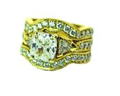Vintage Custom Diamond Wedding Ring Set