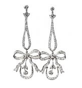 Vintage Diamond Bow Earrings