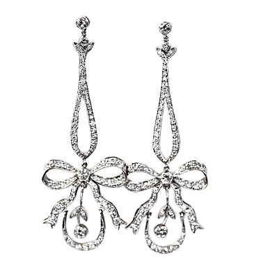 Vintage Diamond Bow Earrings