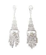 Vintage Diamond Chandelier Drop Earrings